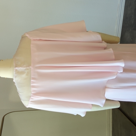 Women's Handmade Cape Popover Maxi Silk Dress Gown Pink XSP gala formal wedding - Picture 8 of 12